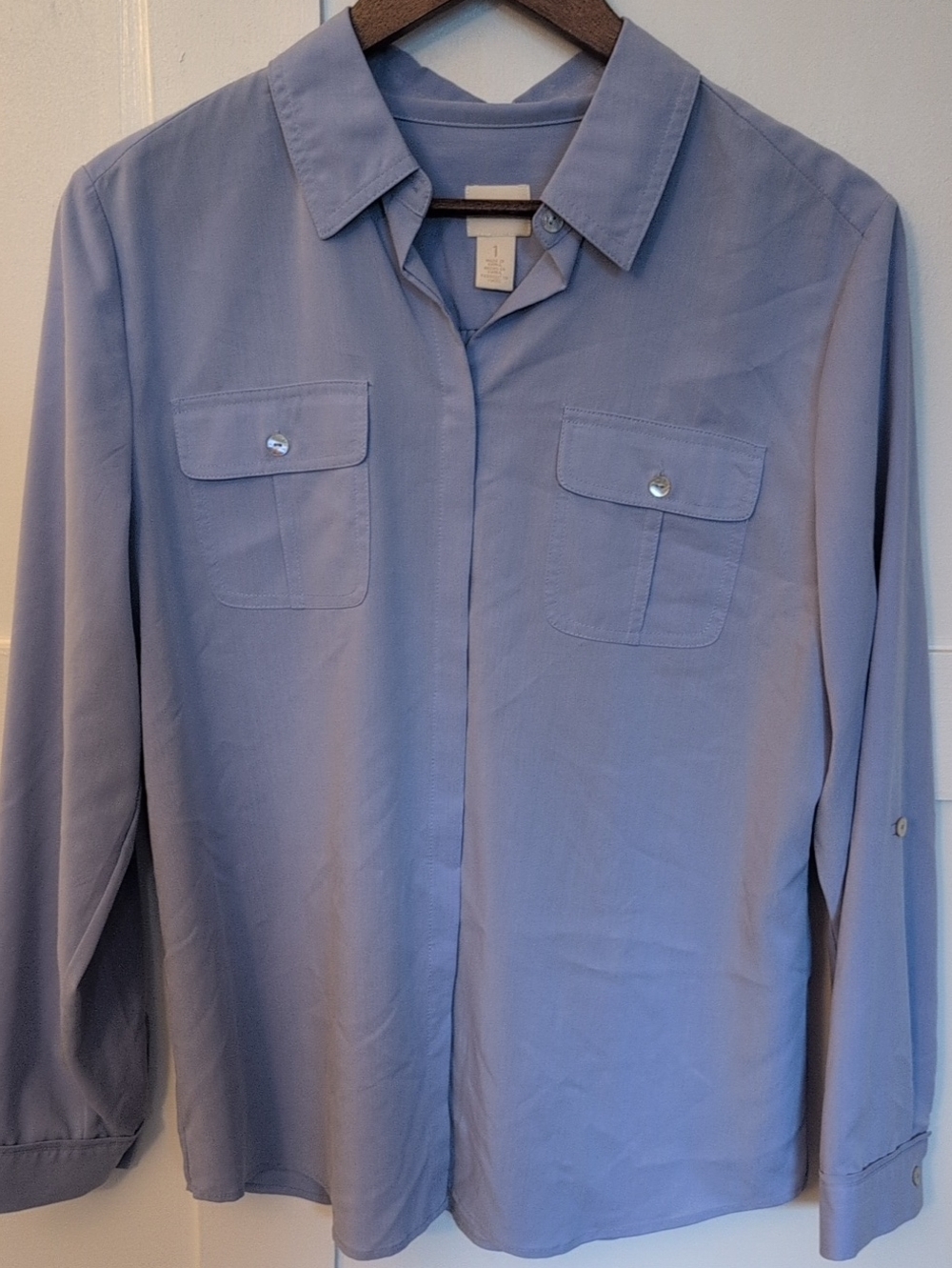 Chico's Lavender Blue Button-Front Blouse